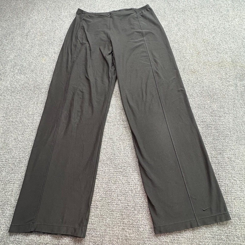 Vintage Nike Dri-FIT Athletic Pants Men L Black Y2K Athleisure Swoosh Sportswear
